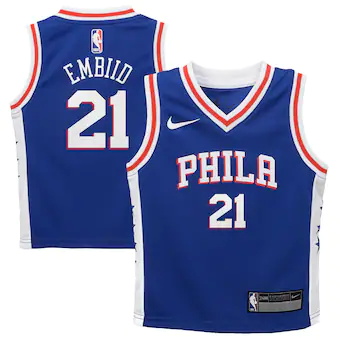 infant nike joel embiid blue philadelphia 76ers replica jer-326